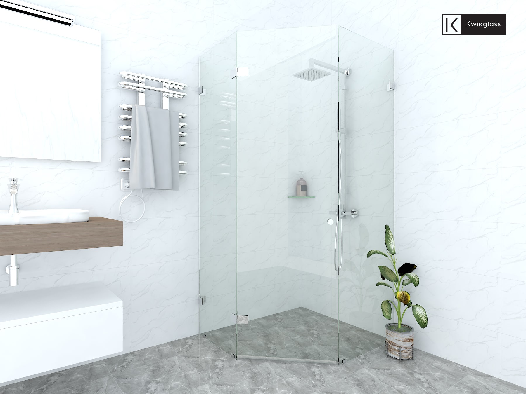 Single-Diamond-Corner-Shower-Screens